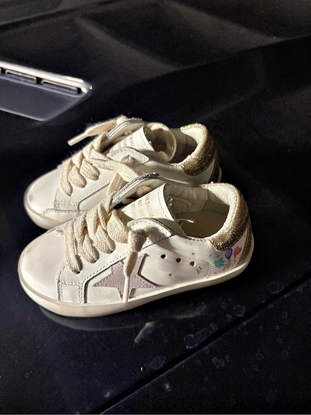 Golden Goose Super-Star Kids White & Pink Sneakers